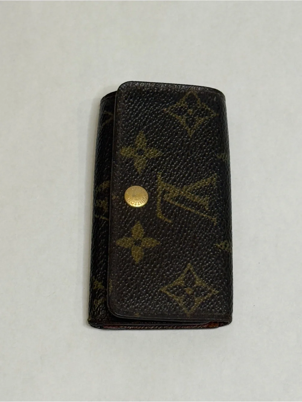 Louis Vuitton Monogram Canvas Key & Card Holder - Dark Brown with Gold Hardware